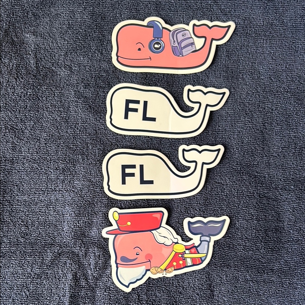 Whale Sticker Set with Headphones and Uniform